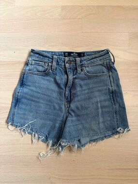 Hollister Distressed Blue High-Rise Denim Shorts